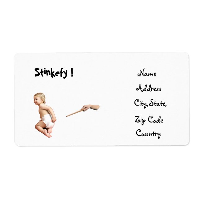 Baby Stinkefy!-adressetikett Fraktsedel (Framsidan)