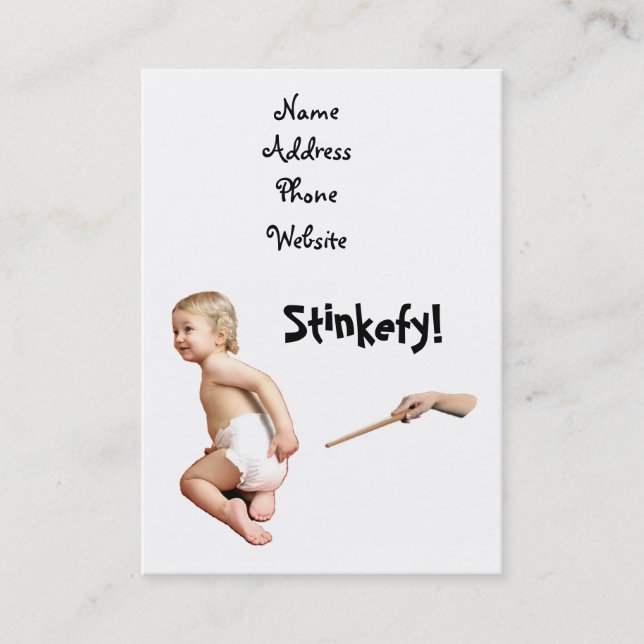 Baby Stinkefy!-affärskort Visitkort (Framsida)