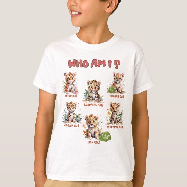 Baby stora katter Cute Unge Sex Vilda djur Vem är  T Shirt (Framsida)