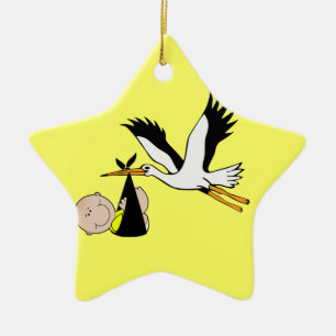 Baby & Stork - packe av glädje Julgransprydnad Keramik