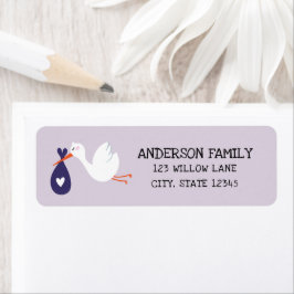 Baby Stork Returadress Etikett