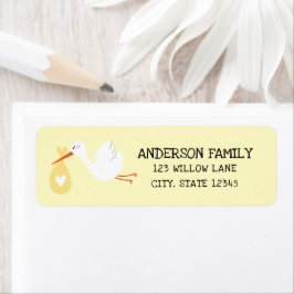 Baby Stork Returadress Returadress Etikett