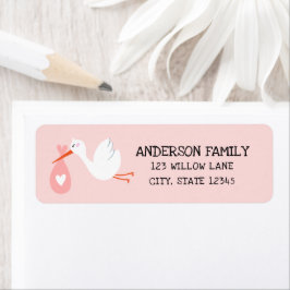 Baby Stork Returadress Returadress Etikett