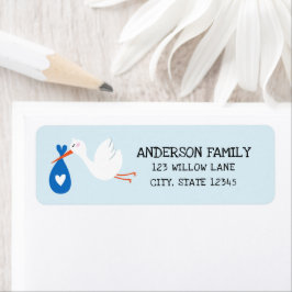 Baby Stork Returadress Returadress Etikett