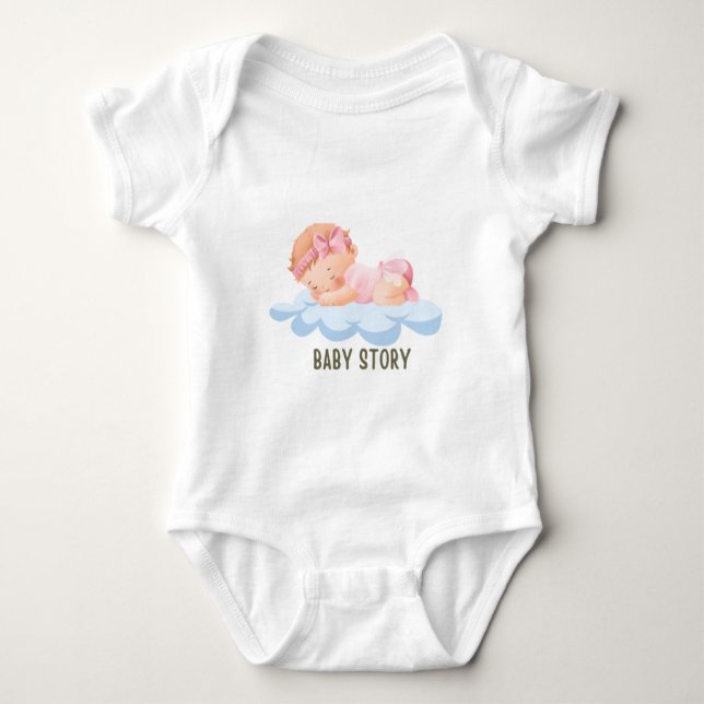Baby Story baby sömnmoln Flicka-kroppen kostym T Shirt (Framsida)
