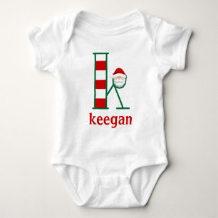 Baby Striped Santa Bodydrät monogram k Tee Shirt