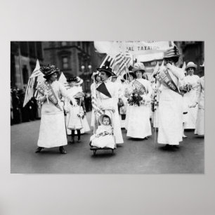 Baby Suffragette vid kvinnors Höger Parad Poster