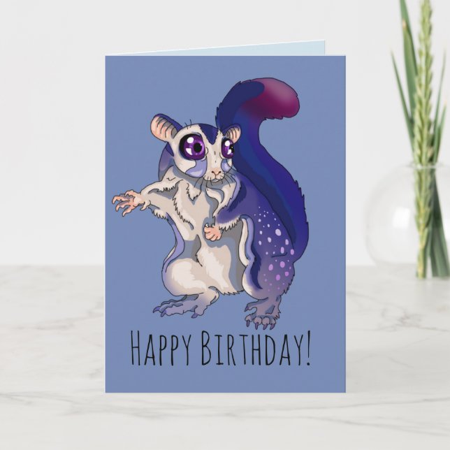 Baby Sugar Glider Birthday Kort (Framsida)