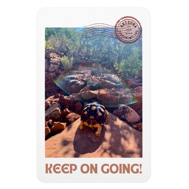 Baby Sulcata Tortoise Behålla om inspiration Magnet (Vertikal)