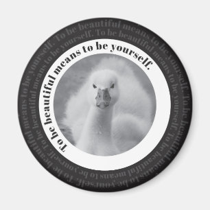 Baby Svan är ditt eget svartvitt och vita foto Magnet