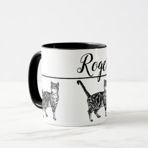 Baby Svarta vita Tabby katt-katter Viktigt Art Mug Mugg