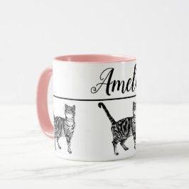 Baby Svarta vita Tabby katt-katter Viktigt Art Mug Mugg