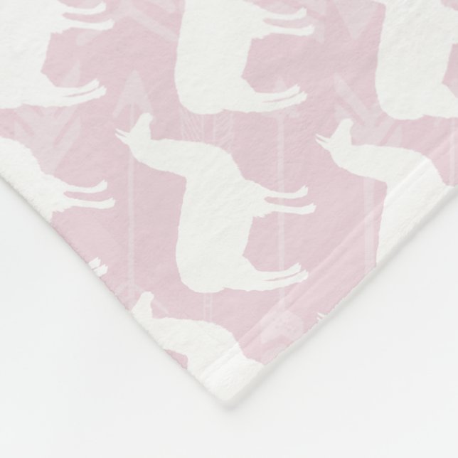 Baby Swaddle Rosa White Llama och Arrow Mönster Fleecefilt (Hörn)