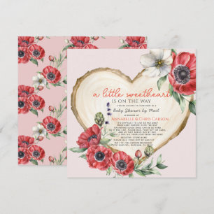 Baby Sweard Wood Slice Baby Shower by Mail I Inbjudningar
