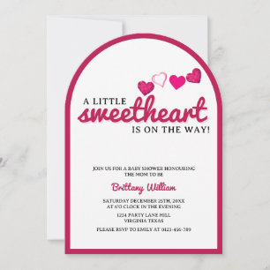 Baby Swearing Arch Valentines Baby Shower Inbjudningar