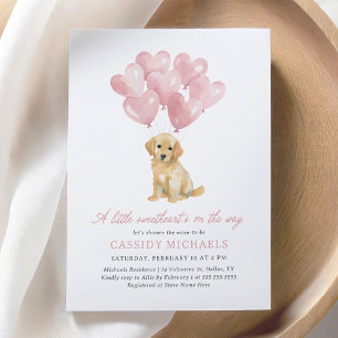 Baby Swearing Hund Valentines Baby Shower Inbjudningar