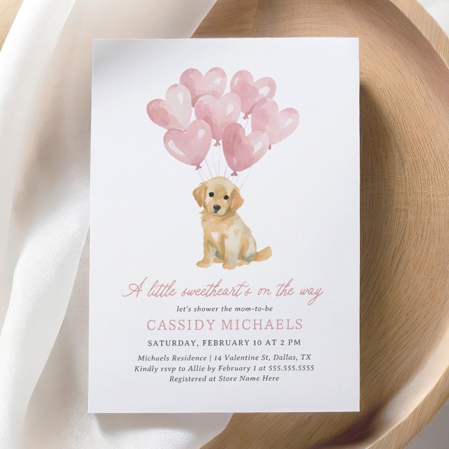 Baby Swearing Hund Valentines Baby Shower Inbjudningar (Skapare uppladdad)
