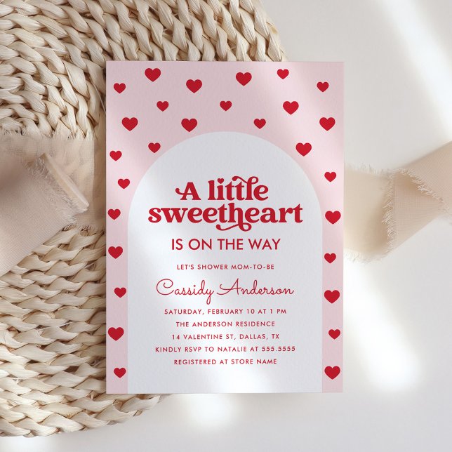 Baby Swearing Rosa Valentines Baby Shower Inbjudningar (Skapare uppladdad)