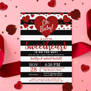 Baby Swearing Valentine Day Baby Shower Inbjudningar