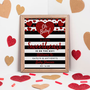 Baby Swearing Valentine Day Baby Shower Poster