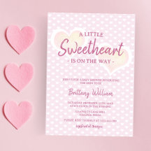 Baby SweBaby Rosa Girl Hearts Baby Shower