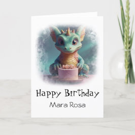 *~* Baby Sweet Dragon Cake AP88 Birthday Card Tack Kort