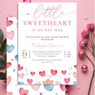 Baby Swehoney Cute Heart Mönster Baby Shower Inbjudningar