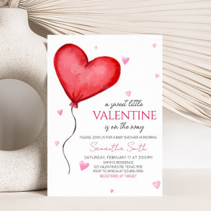 Baby Swehoney Red Valentine Baby Shower Inbjudningar