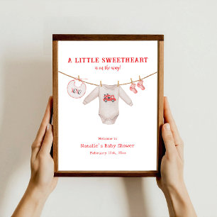 Baby Swehoney Valentine Boy Baby Shower Poster