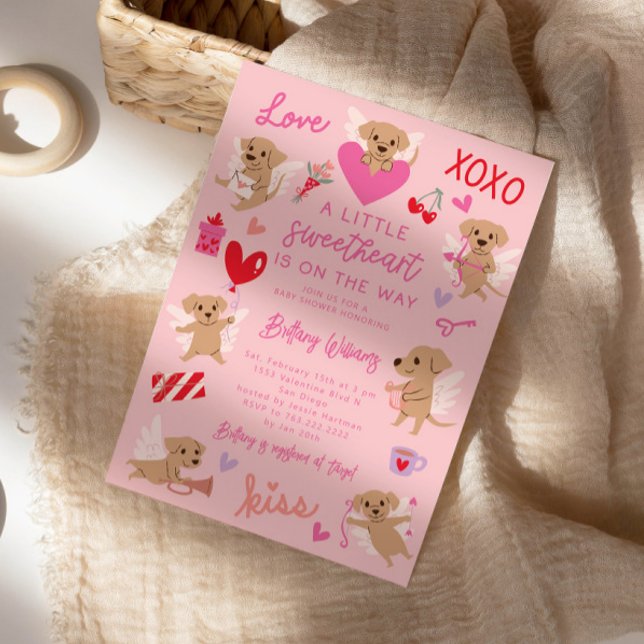 Baby Swehoney Valentine Puppy Baby Shower Inbjudningar (Skapare uppladdad)