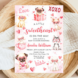Baby Swehoney Valentine Puppy Baby Shower Inbjudningar