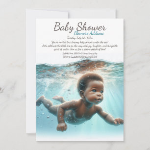 Baby Swimming Underwater Dreams Baby dusch Inbjudningar
