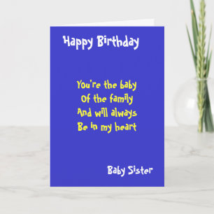 Baby syster Birthday Kort