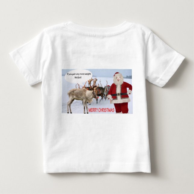 baby T god jul Santa gris T Shirt (Baksida)