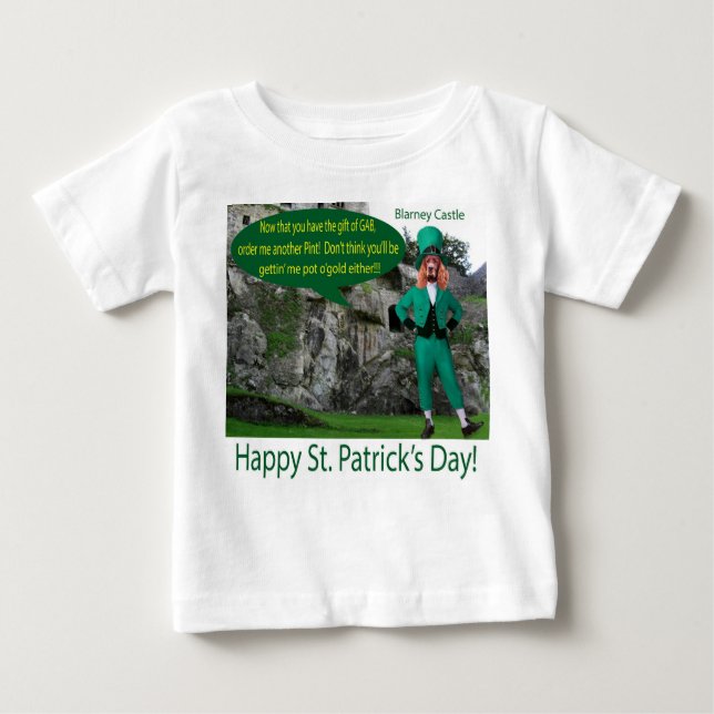 baby T. Lycklig St. Patrick's Day. irish setter/ T Shirt (Framsida)