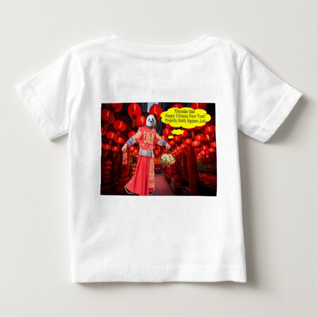 baby T. Nya året för kinesiska lycklig: panda/man T Shirt (Baksida)