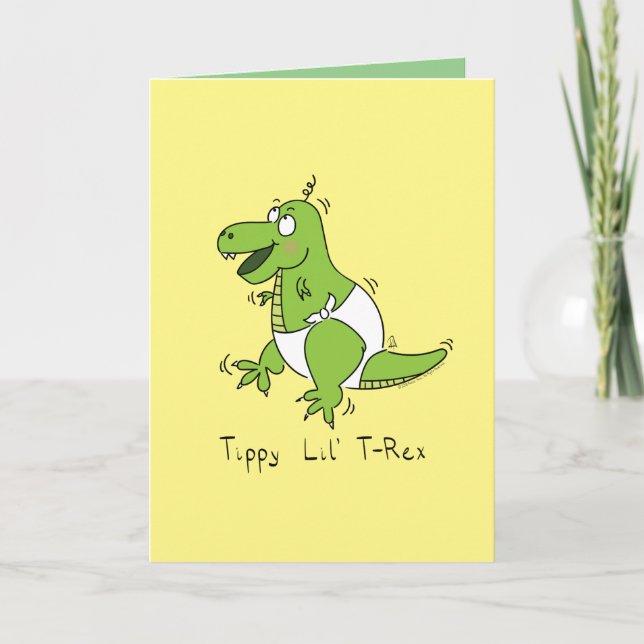 Baby T-Rex Dinosaur Dino Kids Kort (Framsida)