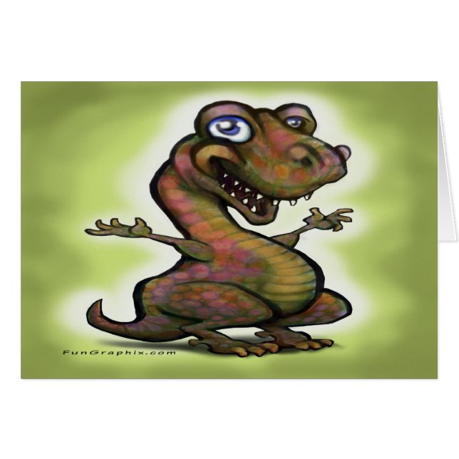 Baby T-Rex Hälsningskort (Framsidan Horizontal)