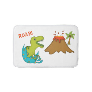Baby T-Rex med Vulkan-Ungar Badrumsmatta