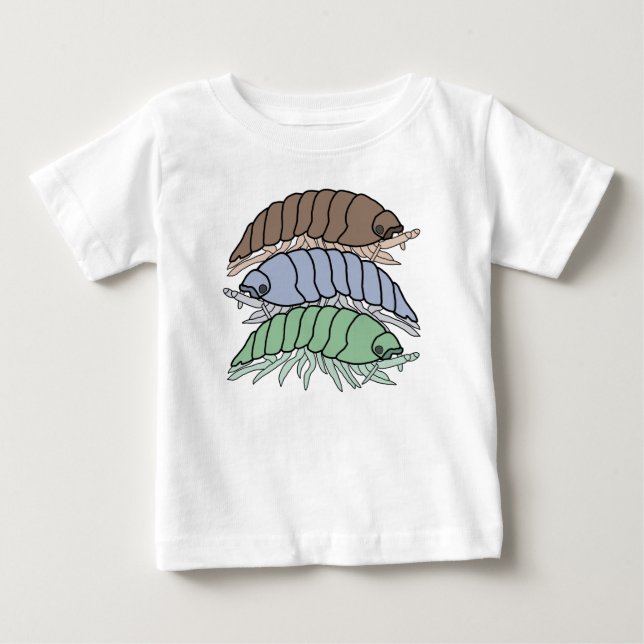 Baby T-Shirt - 3 gråsuggor (vit) (Framsida)