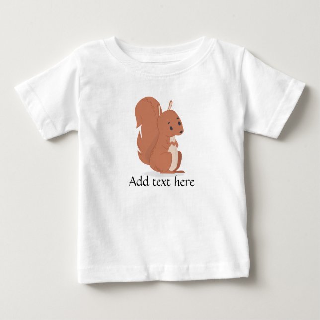 Baby t-shirt, Cute Squirrel, lägg till anpassnings T Shirt (Framsida)