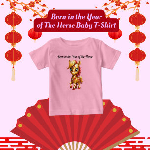 Baby T-shirt född i hästens år