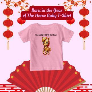 Baby T-shirt född i hästens år