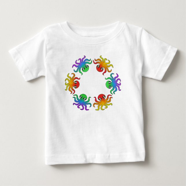 Baby T-Shirt - Gradient Bläckfisk (vit) (Framsida)