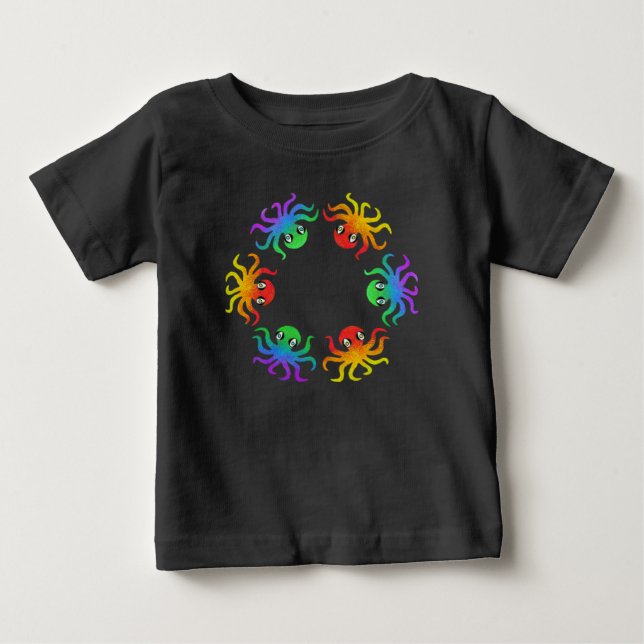 Baby T-Shirt - Gradientbläckfisk (levande) (Framsida)