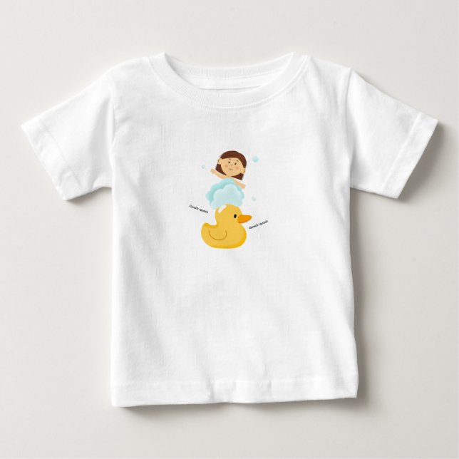Baby T-shirt med anka och flicka (Framsida)