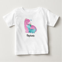 Baby T-shirt med anpassat namn | dinosaurier