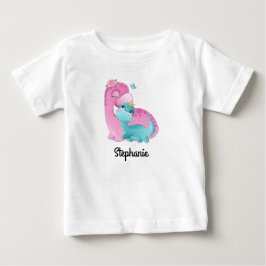 Baby T-shirt med anpassat namn | dinosaurier