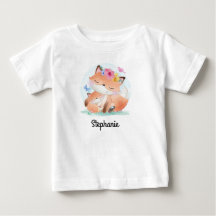 Baby T-shirt med anpassat namn | Fox Print