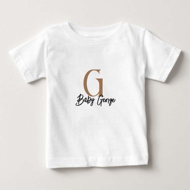 Baby T-Shirt med anpassningsbar Monogram Namn - mi (Framsida)